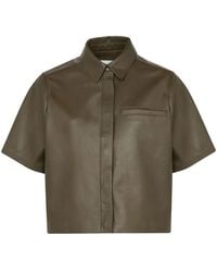 Yves Salomon - Cropped Leather Overshirt - Lyst
