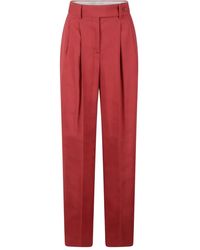 Alberta Ferretti - Pleated Wide-Leg Trousers - Lyst