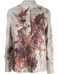 Agnona - Blusa de seda con motivo floral - Lyst