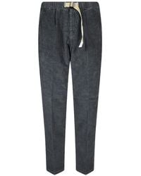 White Sand - Belted Corduroy-Effect Trousers - Lyst