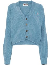 A Bathing Ape - Logo Embroidery Cardigan - Lyst
