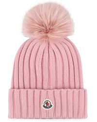 Moncler - Pom-Pom Ribbed-Knit Beanie Hat - Lyst