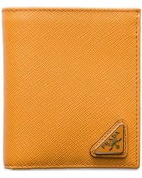Prada - Triangle-Logo Leather Wallet - Lyst