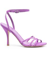 Stuart Weitzman - Nudist 100Mm Suede Sandals - Lyst