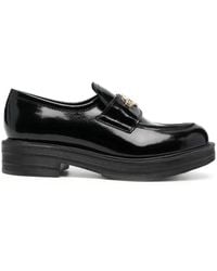 Love Moschino - Logo-Plaque Leather Loafers - Lyst