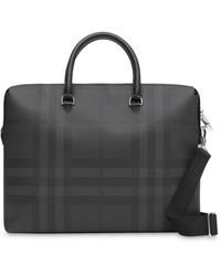 Burberry Große 'London Check' Aktentasche - Schwarz