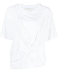 3.1 Phillip Lim - Drape-Detail Cotton T-Shirt - Lyst