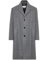 Maison Margiela - Folded Collar Wool Overcoat - Lyst