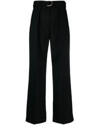 Jil Sander - Belted-Waist Wide-Leg Trousers - Lyst