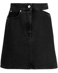 MSGM - Cut-out Denim Mini Skirt - Lyst