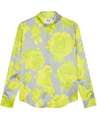 MSGM - Floral-Detail Shirt - Lyst