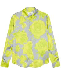 MSGM - Hemd Mit Blumendetail - Lyst