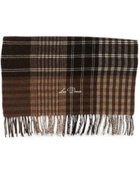Les Deux - Check Fringed Scarf - Lyst