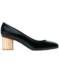 Ferragamo Pumps con tacco a fiore - Nero