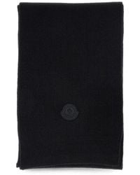 Moncler - Logo-Patch Ribbed Scarf - Lyst