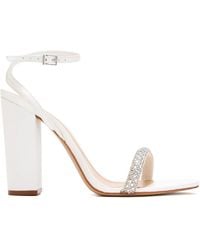 SCHUTZ SHOES - 105Mm Eve Crystal-Embellished Block-Heel Sandals - Lyst