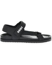 DSquared² - Logo-Print Touch-Strap Sandals - Lyst