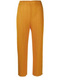 Pleats Please Issey Miyake - Plissierte Cropped-Hose - Lyst
