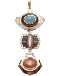 David Webb - Aquamarine And Diamond Pendant - Lyst