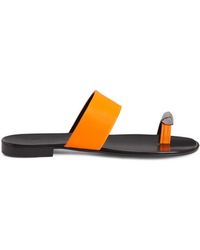 Giuseppe Zanotti - Norbert Leather Flat Sandals - Lyst