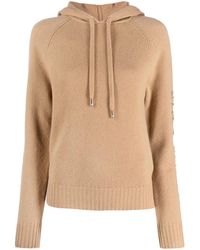 Max Mara - Crystal-Embellished Knitted Hoodie - Lyst