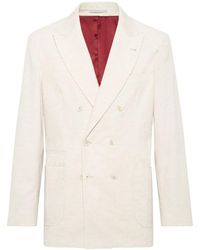 Brunello Cucinelli - Double-Breasted Corduroy Blazer - Lyst