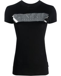 Philipp Plein - Metallic Logo-print Stretch-cotton T-shirt - Lyst
