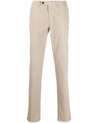 Canali - Mid-Rise Cotton Chino Trousers - Lyst
