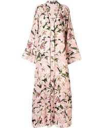 Dolce & Gabbana Printed Lilies Kimono Dress - Pink