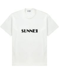 Sunnei - Logo-Print Cotton T-Shirt - Lyst