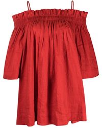 Uma Wang - Off-Shoulder Linen Blouse - Lyst