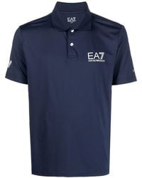 EA7 - Logo-Print Polo Shirt - Lyst