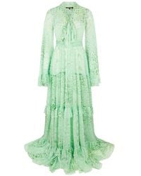 Roberto Cavalli - Jaguar Mint Print Silk Dress - Lyst