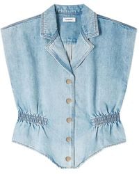 Sandro - Button-Up Denim Top - Lyst