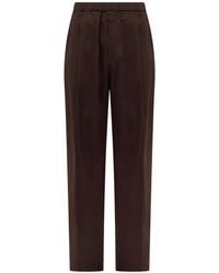 Laneus - Elasticated-Waistband Front-Pleat Trousers - Lyst