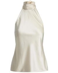 Ralph Lauren - Charmeuse Halterneck Blouse - Lyst