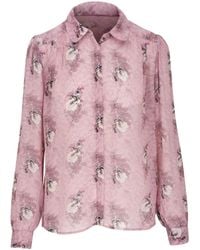 PAIGE - Floral-print Semi-sheer Silk Shirt - Lyst