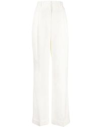 CASABLANCA - High-Waist Wool Straight-Leg Trousers - Lyst
