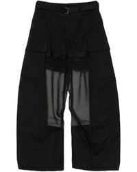 Sacai - Cargo-Pocket Sheer-Detail Trousers - Lyst