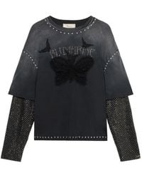 Blumarine - Butterfly-Print T-Shirt - Lyst