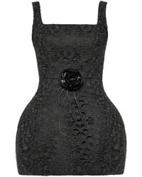 ANOUKI - Guipure Lace Rose-Appliqué Mini Dress - Lyst