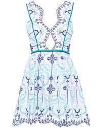 Charo Ruiz - Peggy Embroidery Flared Mini Dress - Lyst