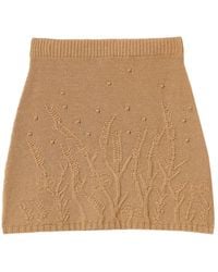 Twinset - Floral-Embroidered Knitted Mini Skirt - Lyst