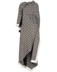 Loewe - Gingham-Check Asymmetric Dress - Lyst