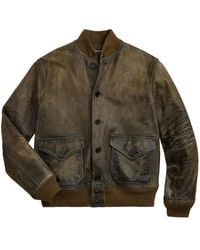 メンズ RRL カーキ レザーヨーク サティーン ジャケット メンズ RRL カーキ レザーヨーク サティーン ジャケット