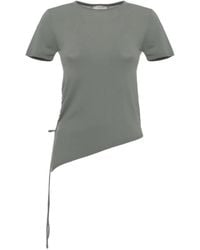Marella - Asymmetric Ruched-Side T-Shirt - Lyst
