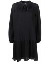 A.P.C. - Gathered-Tie Fastening Short Dress - Lyst