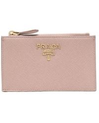 Prada - Saffiano Zipped Card Case - Lyst
