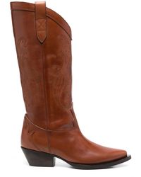Etro - 40mm Leather Stitched Western-boots - Lyst