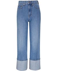 Veronica Beard - Turn-up Cuff Straight-leg Jeans - Lyst